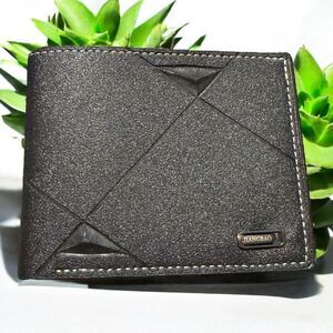 Men's Black Trifold Wallet Multi-Card Fashion Casual